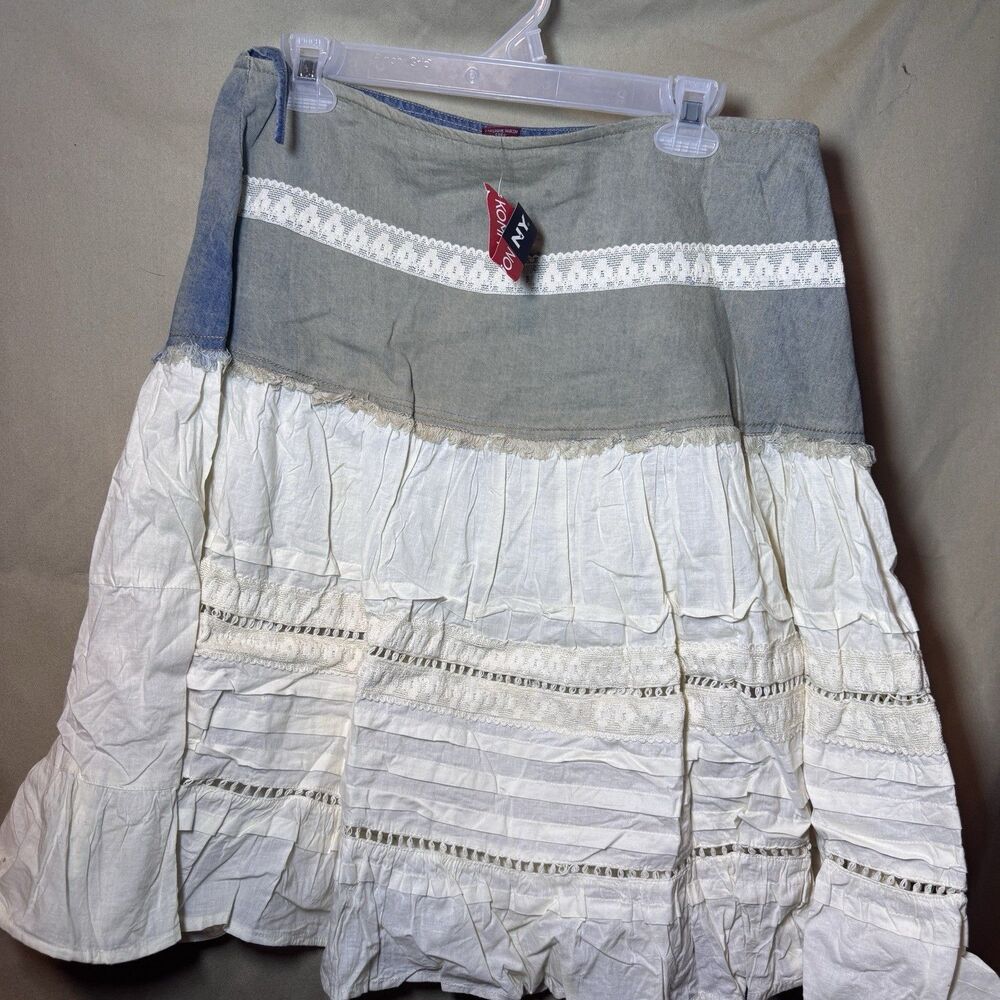 Kommotion NY Women's Multicolor Gypsy Layered Skirt, Size L Fully Lined